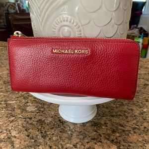 Michael Kors Red Leather Wallet